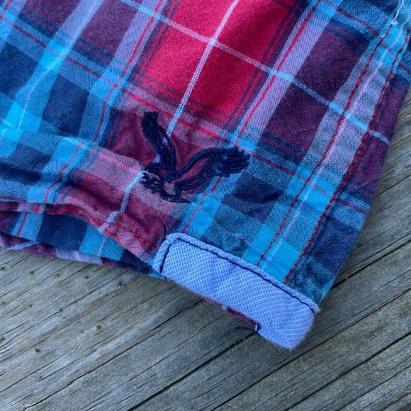 American Eagle Outfitters Men Casual Shirt Long Sleeve Button Down Plaid Sz M/M - Picture 8 of 10